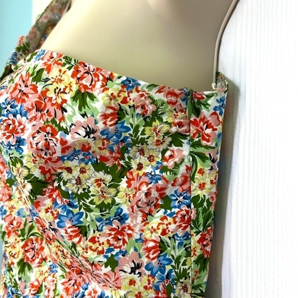 Zara - Bright Colorful Floral One Shoulder Puffed Sleeve Blouse Size XS - Picture 7 of 9